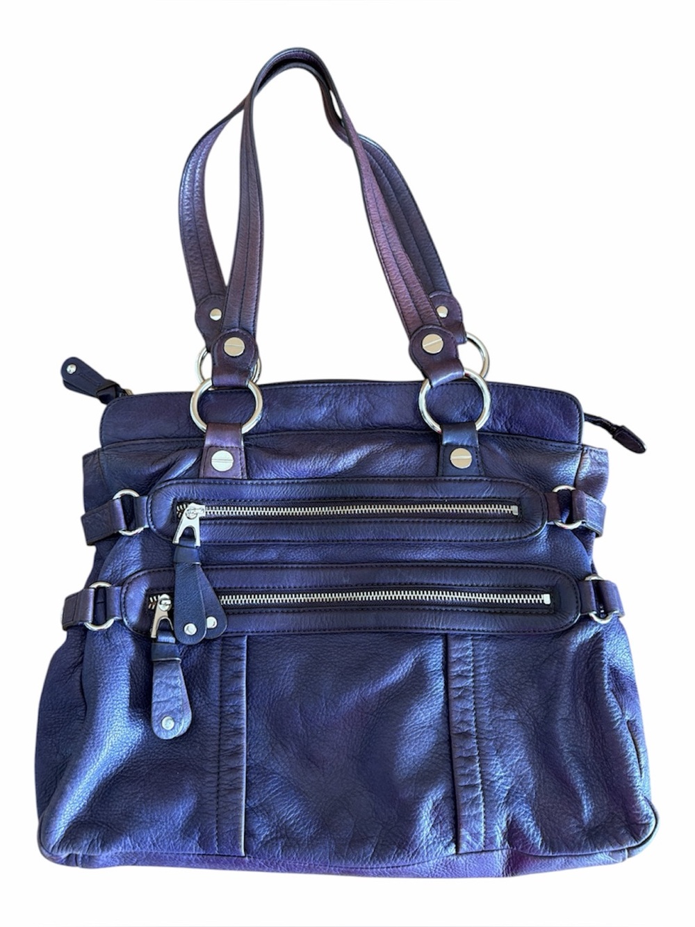 B. MAKOWSKY Purple Leather Handbag